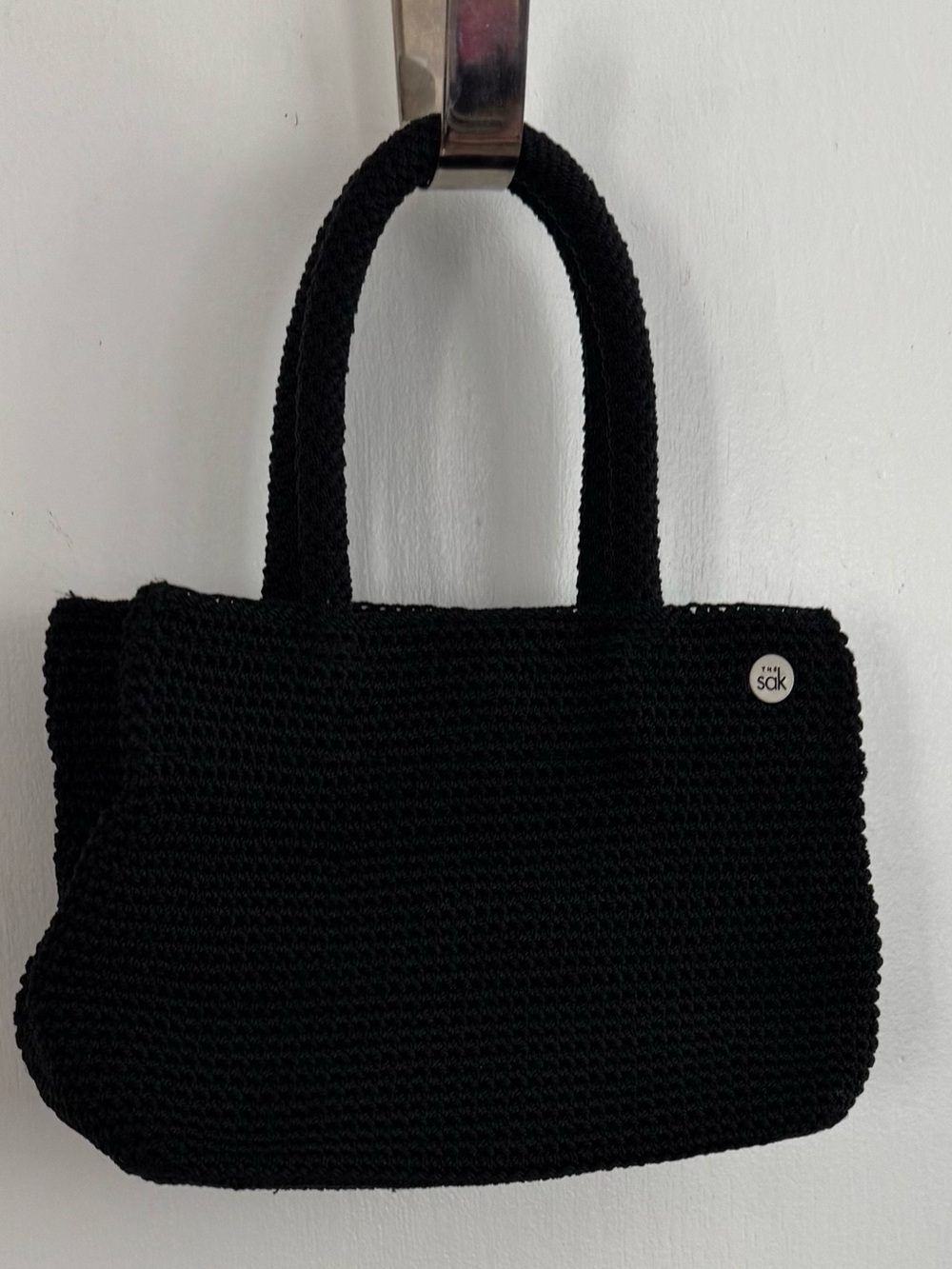 The Sak Crochet Mini Handbag‎ in Black